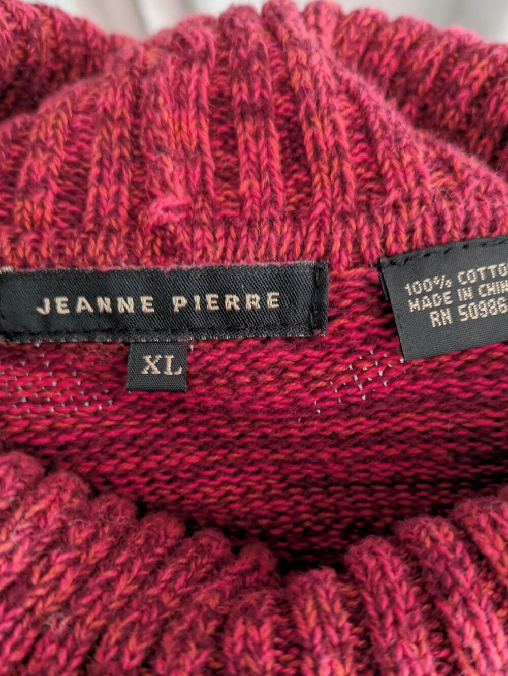 Vintage Multicolored Cotton Turtleneck Sweater In Pink, Orange, And Red - Picture 5 of 5